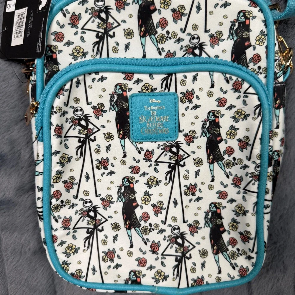 Nightmare Before Christmas Crossbody Bag White NBC Jack Sally Floral Print
